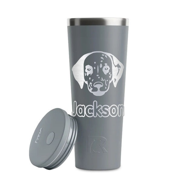 Dog Faces Grey RTIC Everyday Tumbler - 28 oz. - Lid Off