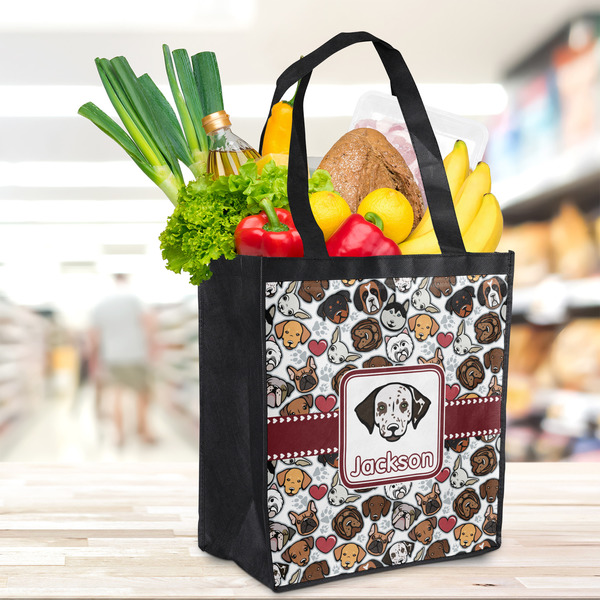Dog Faces Grocery Bag - LIFESTYLE