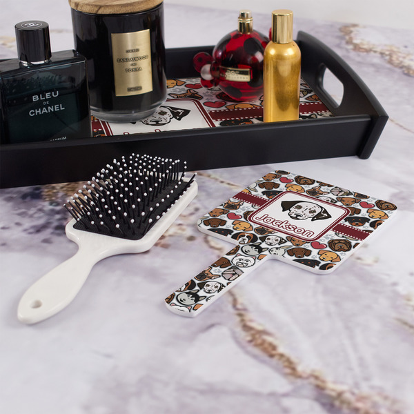 Dog Faces Hand Mirror - With Hair Brush