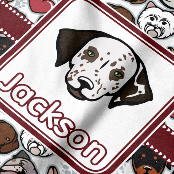 Dog Faces Hooded Baby Towel- Detail Close Up