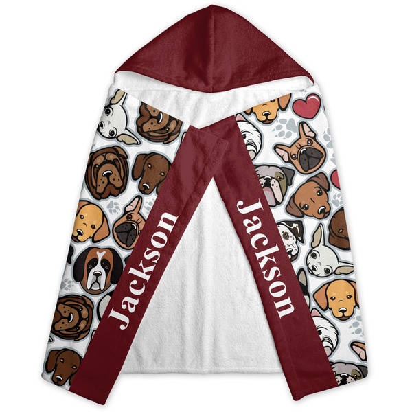 Dog Faces Hooded Towel - Folded