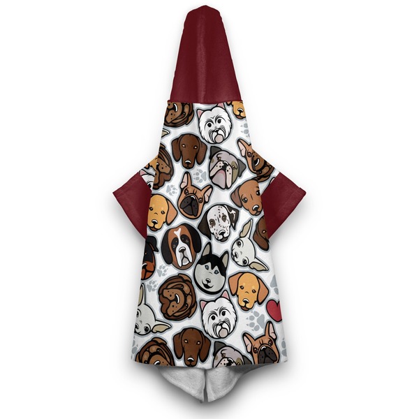 Dog Faces Hooded Towel - Hanging