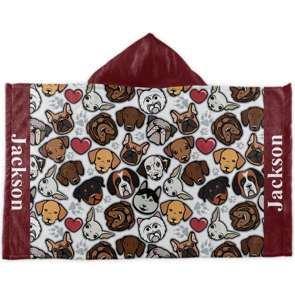 Custom Dog Faces Kids Hooded Towel (Personalized)