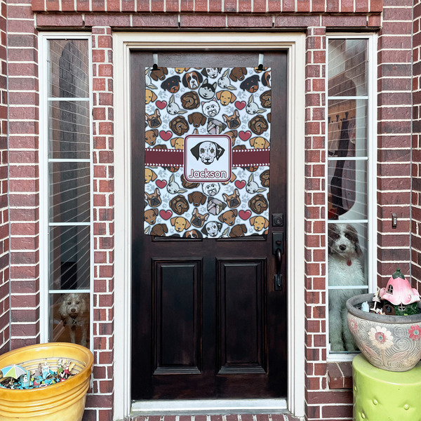 Dog Faces House Flags - Double Sided - (Over the door) LIFESTYLE