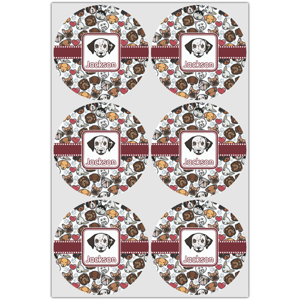 Dog Faces Icing Circle - Large - Set of 6