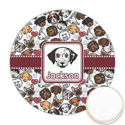 Dog Faces Printed Cookie Topper - Round (Personalized)