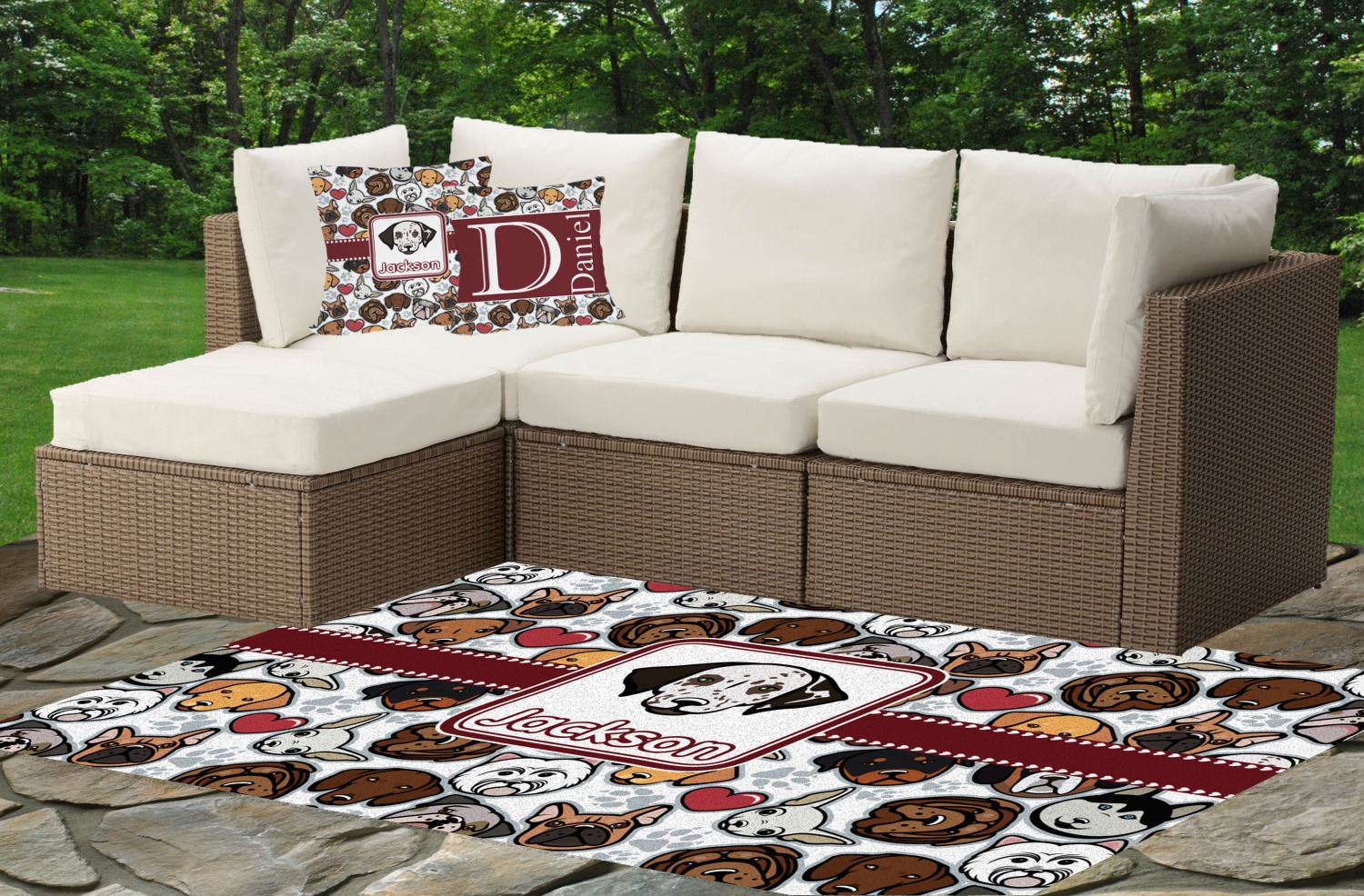 Custom Dog Faces Indoor / Outdoor Rug (Personalized) YouCustomizeIt