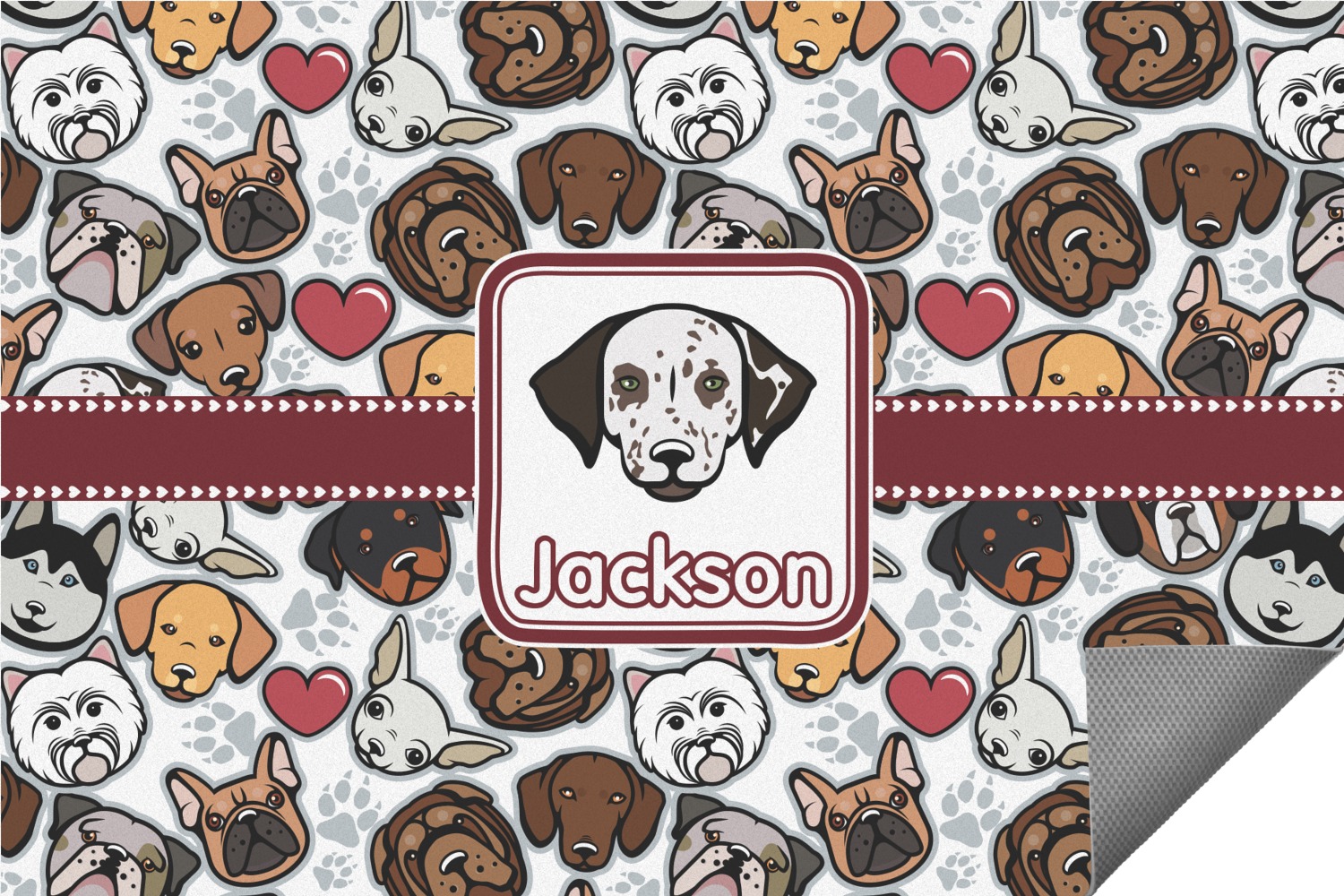 Custom Dog Faces Indoor / Outdoor Rug (Personalized) YouCustomizeIt