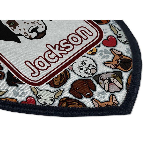 Dog Faces Iron on Shield 3 Detail