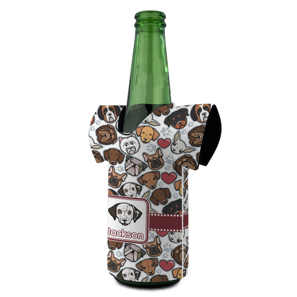 Dog Faces Jersey Bottle Cooler - ANGLE (on bottle)