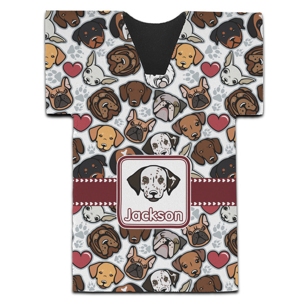 Custom Dog Faces Jersey Bottle Cooler (Personalized)