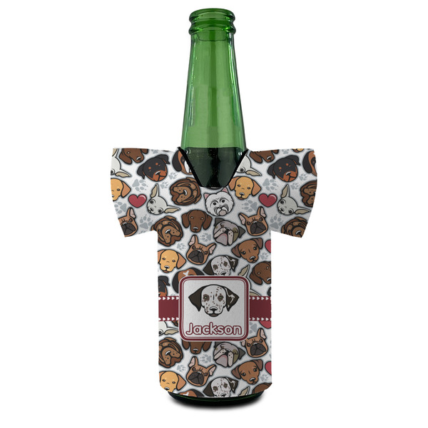 Dog Faces Jersey Bottle Cooler - FRONT (on bottle)