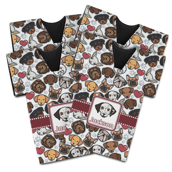 Custom Dog Faces Jersey Bottle Cooler - Set of 4 (Personalized)