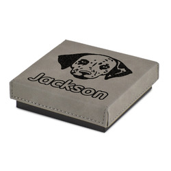 Dog Faces Jewelry Gift Box - Engraved Leather Lid (Personalized)