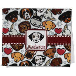 Dog Faces Kitchen Towel - Poly Cotton w/ Name or Text