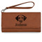 Dog Faces Ladies Wallet - Leather - Rawhide - Front View