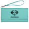 Dog Faces Ladies Wallet - Leather - Teal - Front View