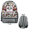 Dog Faces Large Backpack - Gray - Front & Back View