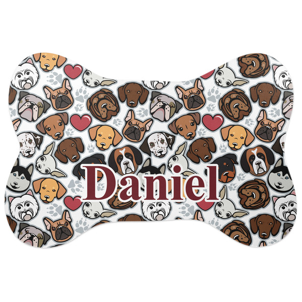 Custom Dog Faces Bone Shaped Dog Food Mat (Personalized)