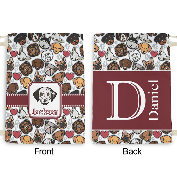 Dog Faces Large Laundry Bag - Front & Back View