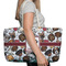 Dog Faces Large Rope Tote Bag - In Context View