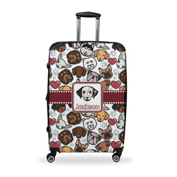 Dog Faces Suitcase - 28" Large - Checked w/ Name or Text