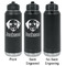 Dog Faces Laser Engraved Water Bottles - 2 Styles - Front & Back View