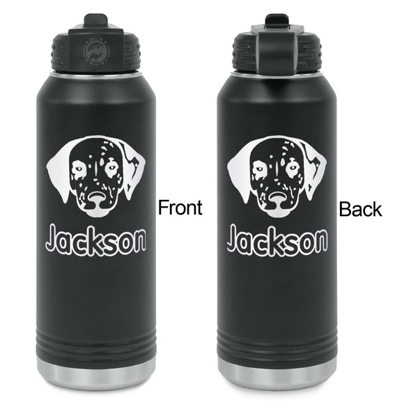 Dog Faces Laser Engraved Water Bottles - Front & Back Engraving - Front & Back View