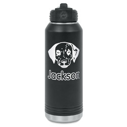 Dog Faces Water Bottle - Laser Engraved - Front (Personalized)