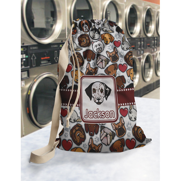 Dog Faces Laundry Bag in Laundromat