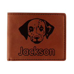 Dog Faces Leatherette Bifold Wallet - Double Sided (Personalized)
