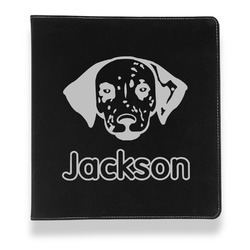 Dog Faces Leather Binder - 1" - Black (Personalized)