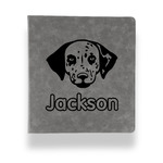 Dog Faces Leather Binder - 1" - Grey (Personalized)