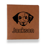 Dog Faces Leather Binder - 1" - Rawhide (Personalized)