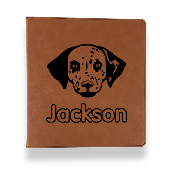 Custom Dog Faces Leather Binder - 1" - Rawhide (Personalized)