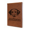 Dog Faces Leather Sketchbook - Small - Double Sided - Angled View