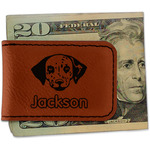 Dog Faces Leatherette Magnetic Money Clip - Single Sided (Personalized)