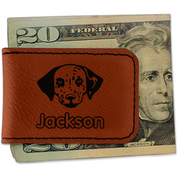 Dog Faces Leatherette Magnetic Money Clip - Double Sided (Personalized)
