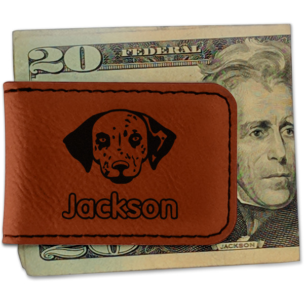 Custom Dog Faces Leatherette Magnetic Money Clip - Double Sided (Personalized)