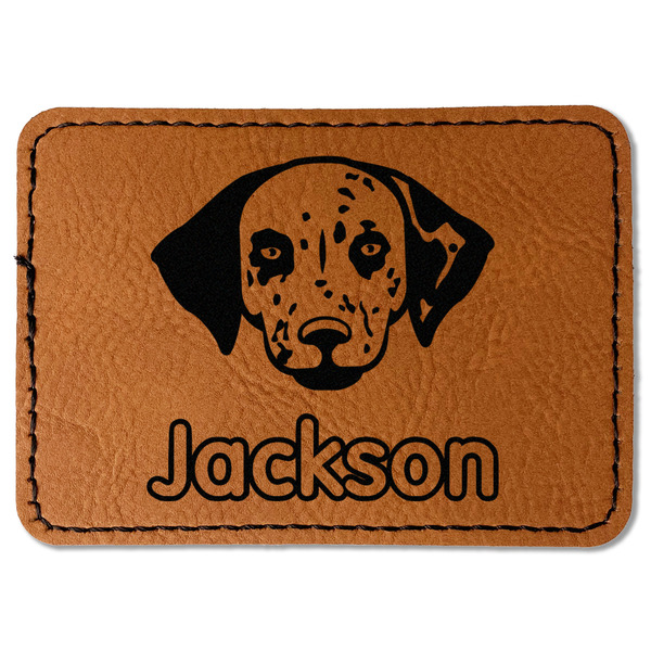 Custom Dog Faces Faux Leather Iron On Patch - Rectangle (Personalized)