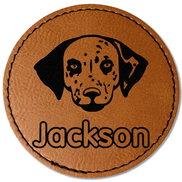 Custom Dog Faces Faux Leather Iron On Patch - Round (Personalized)