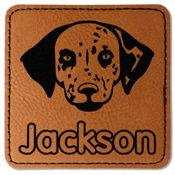 Dog Faces Faux Leather Iron On Patch - Square (Personalized)