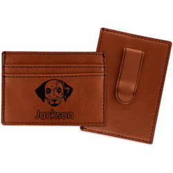 Dog Faces Leatherette Wallet with Money Clip (Personalized)