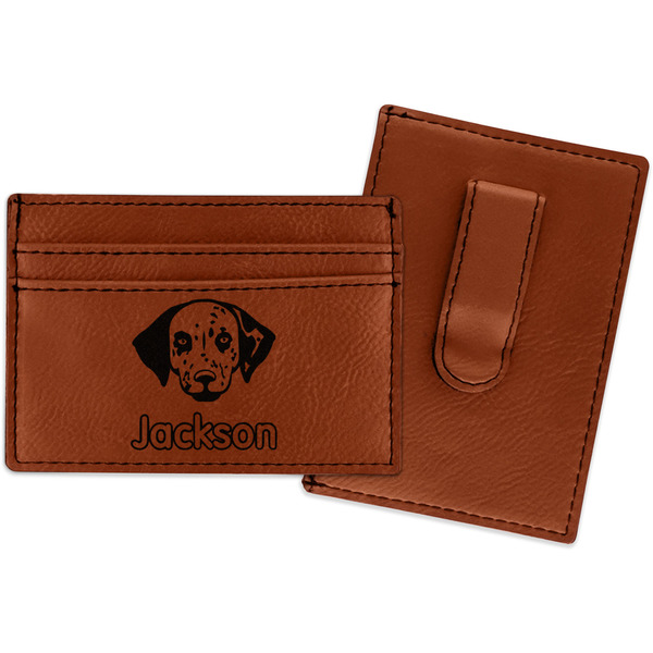 Custom Dog Faces Leatherette Wallet with Money Clip (Personalized)