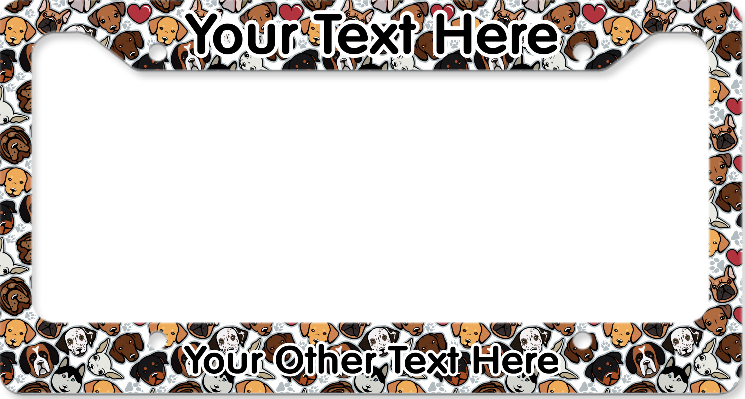 Custom Dog Faces License Plate Frame (Personalized) | YouCustomizeIt