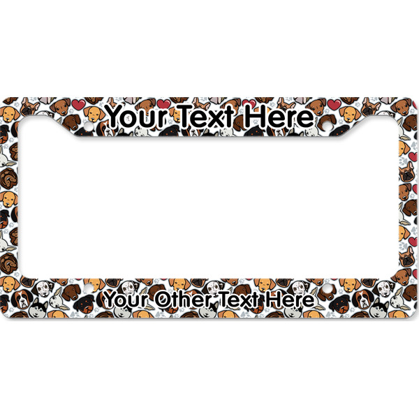 Custom Dog Faces License Plate Frame - Style B (Personalized)