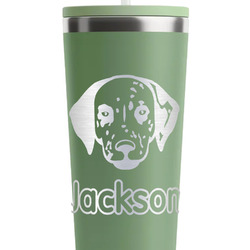 Dog Faces RTIC Everyday Tumbler with Straw - 28oz - Light Green - Single-Sided (Personalized)