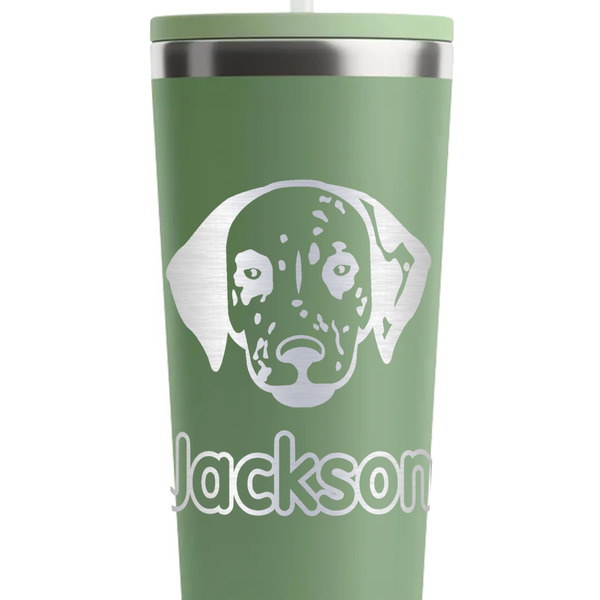 Dog Faces Light Green RTIC Everyday Tumbler - 28 oz. - Close Up