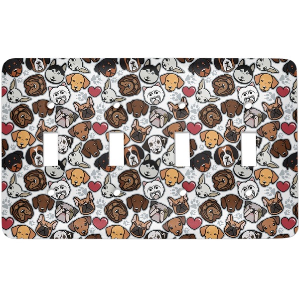 Custom Dog Faces Light Switch Cover (4 Toggle Plate)