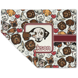 Dog Faces Double-Sided Linen Placemat - Single w/ Name or Text